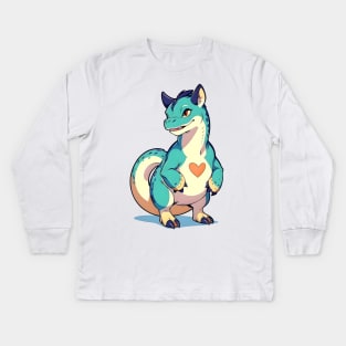 Fun Cartoon Dino 04 Kids Long Sleeve T-Shirt